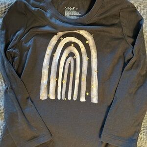 Cat & Jack Kids' dark grey Long Sleeve Shirt with Gold and Gray Design